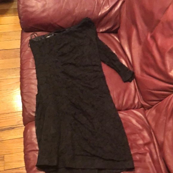 Express black mini dress one shoulder - Picture 2 of 4